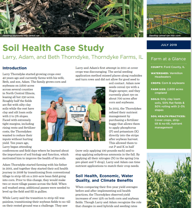 Soil Health Case Study Thorndyke Farms Soil Health Case Study Thorndyke Farms