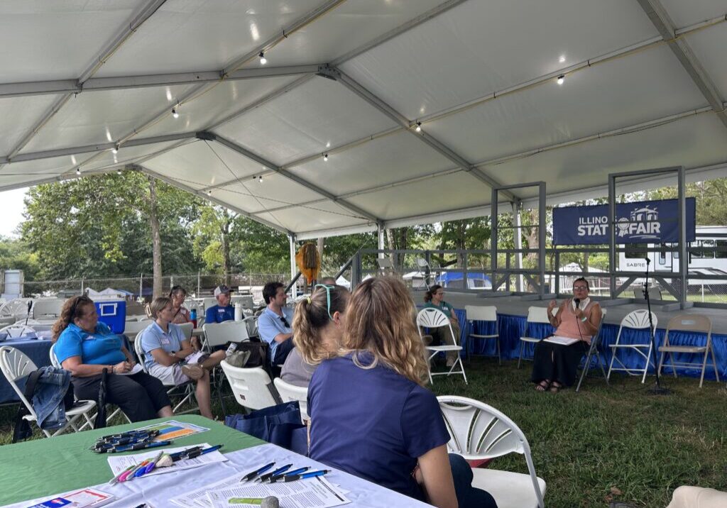 Christine Johnson of the Michael Fields Agricultural Institute, leads a learning circle for participants.